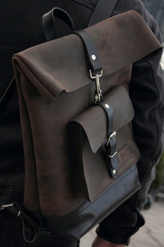 Vienetinė odinė kuprinė