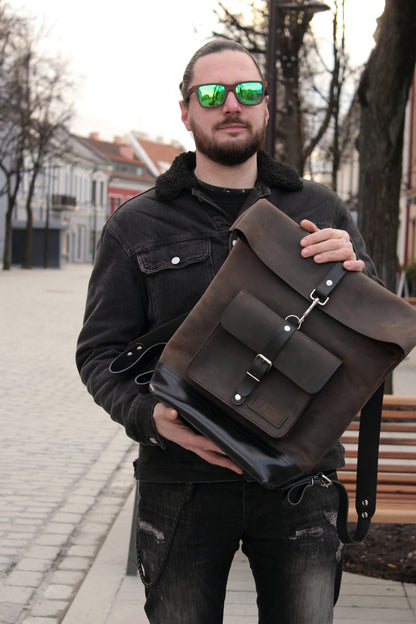 Vienetinė odinė kuprinė
